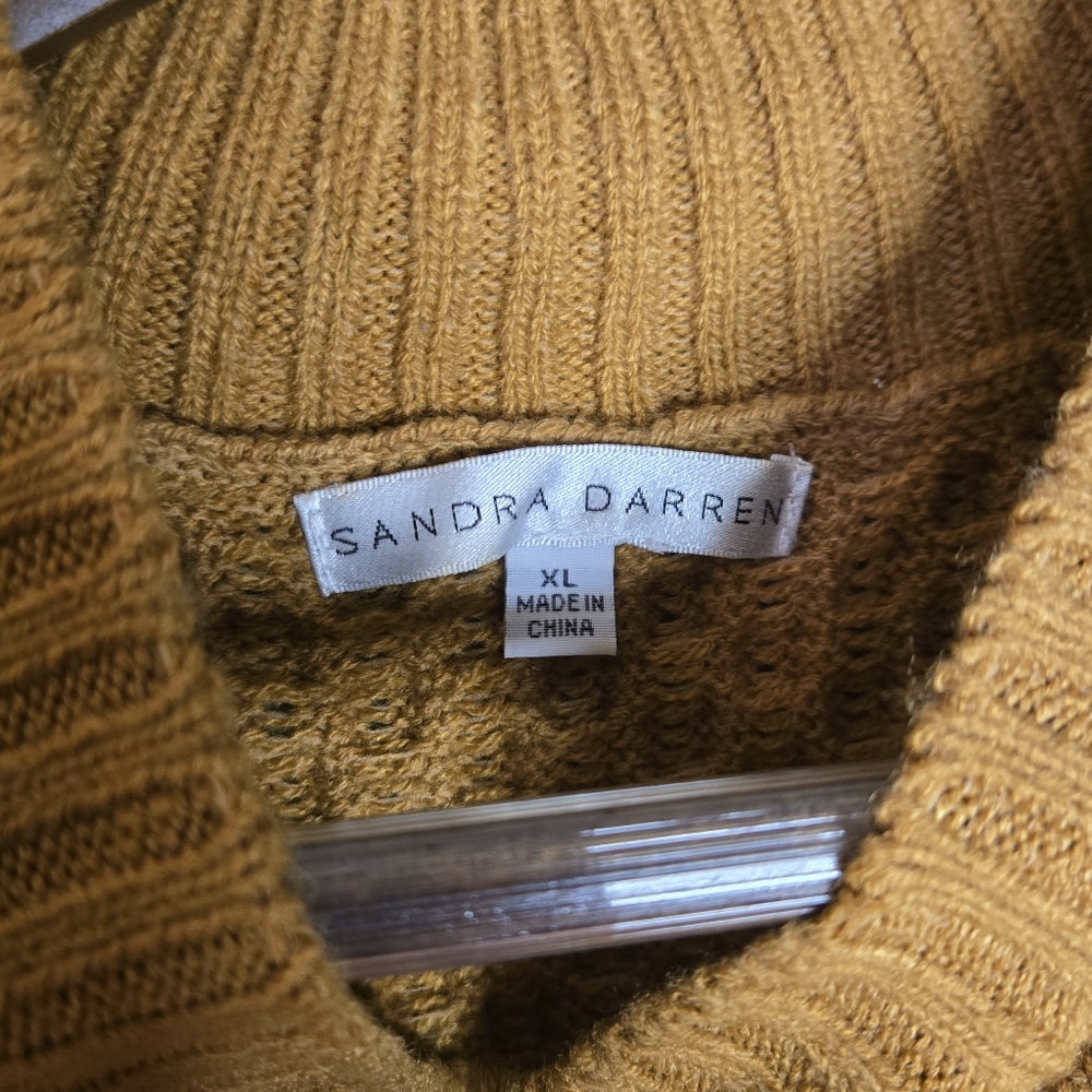 Sandra Darren Women's Sweater Dress XL Burnt Orange Cable‎ Knit Thick - Picture 4 of 6